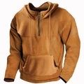 Herren Hoodie Sweatshirt Kapuze Kapuzenshirt mit durchgehendem Reißverschluss Schwarz Wein Orange Grün Grau Mit Kapuze Glatt Zip Tasche Sport Natur Täglich Sport Strassenmode Casual sportlich Lightinthebox