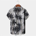 Herren Hemd Hawaiihemd Sommerhemd Kokosnussbaum Grafik-Drucke Umlegekragen Grau Outdoor Strasse Kurze Ärmel Button-Down Bedruckt Bekleidung Tropisch Modisch Hawaiianisch Designer Lightinthebox