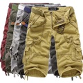 Herren Cargo Shorts Kurze Hosen Capri-Shorts Caprihose Kurze Hose für Wanderer Zip Multi Pocket Glatt Wadenlänge Casual Täglich 100% Baumwolle Sport Strassenmode Cachi scuro Armeegrün Unelastisch Lightinthebox