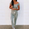 Damen Jumpsuit Tasche Feste Farbe Rundhalsausschnitt Strassenmode Casual Strasse Täglich Regular Fit Kurzarm Schwarz Grau S M L XL Frühling Lightinthebox