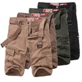 Herren Cargo Shorts Kurze Hosen Caprihose 6 Tasche Glatt Komfort Wadenlänge Outdoor Täglich Ausgehen 100% Baumwolle Modisch Strassenmode Schwarz Armeegrün Lightinthebox
