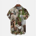 Herren Hemd Hawaiihemd Sommerhemd Tier Grafik-Drucke Umlegekragen Grün Outdoor Strasse Kurze Ärmel Button-Down Bedruckt Bekleidung Tropisch Modisch Hawaiianisch Designer Lightinthebox