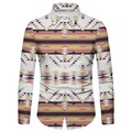 Herren Hemd Grafik-Drucke Geometrie Umlegekragen Gelb Grau Outdoor Strasse Langarm Button-Down Bedruckt Bekleidung Vintage Modisch Strassenmode Designer Lightinthebox