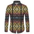 Herren Hemd Grafik-Drucke Geometrie Umlegekragen Gelb Blau Outdoor Strasse Langarm Button-Down Bedruckt Bekleidung Vintage Modisch Strassenmode Designer Lightinthebox