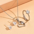 Brautschmuck-Sets 1 Set Kubikzirkonia Kupfer 1 Halskette 1 Ring Ohrringe Damen Zierlich Einfach Süß Klassisch Herz Schmuck-Set Für Arbeit Geburtstag Geschenk Lightinthebox