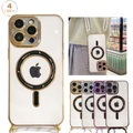 Lighinthebox, Handy Hülle Handyhüllen Für Apple Rückseite iPhone 14 13 12 11 Plus Pro Max Magnetisch mit verstellbarem Umhängeband mit abnehmbarem Umhängeriemen Durchsichtig TPU ABS PC Lightinthebox