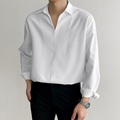 Herren Hemd Lässiges Hemd Sommerhemd Glatt Kargen Schwarz Weiß Blau Aprikose Outdoor Strasse Langarm Bekleidung Casual Komfortabel Lightinthebox