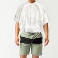 Herren Hemd leinenhemd Stehkragen Herbst Frühling 3/4 Ärmel Schwarz Weiß Armeegrün Glatt Outdoor Täglich Bekleidung Tasche Lightinthebox