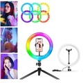 Selfie-Ringlicht, RGB-Füllung, LED-Ringlicht, Selfie-Lampe, Fotografie, Beleuchtung mit mobilem Halter, Stativ für YouTube-Live-Videos Lightinthebox