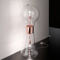 Designer-Stehleuchte Dina aus Glas m. Kupferdetail