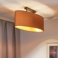 Envostar Deckenleuchte Idun, braun, Lederimitat vegan, 80 cm