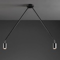 Zweiflammige LED-Deckenleuchte Caos in Schwarz
