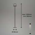 LED-Akku-Stehleuchte Kiki, 2.700K, schwarz