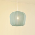 LINDBY, Lindby Hängeleuchte Helin, blau, Ø 35 cm, Stoff