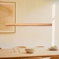 Quitani Elis LED-Hängelampe Nussbaum/nickel 148 cm