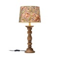 PR Home Lodge Tischlampe Holz/Textilschirm Blumen
