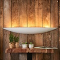Große Gipswandlampe Tommi in Weiß