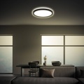Briloner, LED-Deckenleuchte Tava, schwarz, Ø 24 cm, Kunststoff