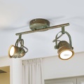 Zweiflammiger LED-Strahler Leonor in Antikoptik