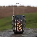 Star Trading - Solarleuchte FLAME - schwarz - 9.5/9.5/42 cm