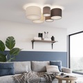 Lindby Laurenz Deckenlampe, 5-fl. 90cm braun-beige