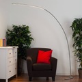 Lampenwelt.com, Silberne LED-Stehlampe Danua in Bogenform