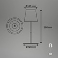 Briloner, LED-Akku-Tischlampe 7507015 chrom matt RGBW IP44 Touchdimmer