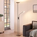 LED-Deckenfluter Jonne mit Lesearm, dimmbar, rund