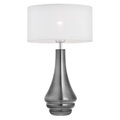Tischlampe Arabesca Fuß Rauchglas, Schirm weiß