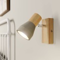 LED-Strahler Filiz aus Holz und Beton, 1-flammig