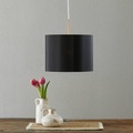 Lucande Patrik Textil-Hängeleuchte Ø30cm schwarz