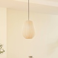 LINDBY, Lindby Hängeleuchte Helin, beige, Ø 30 cm, Stoff