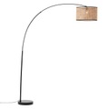Bogenstehleuchte Wiley mit Rattan