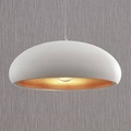Lampenwelt.com, Metall-Pendellampe Gerwina, weiß-gold