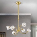 Orion, Bleikristall-Hängeleuchte Maderno, gold, 51cm