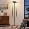 Lucande Seppe LED-Stehleuchte, Ø 50 cm, nickel