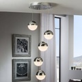 LED-Hängeleuchte Sphere, 5-flammig, chrom