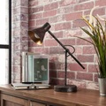 Lampenwelt.com, Rostfarbene LED-Tischlampe Zera, easydim