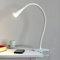 Schmale LED-Klemmleuchte Baris in Weiß