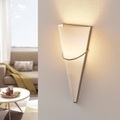 Opalglas-LED-Wandleuchte Melek, nickel satiniert