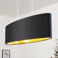 Eglo, Gold-schwarze Stoff-Pendelleuchte Lecio