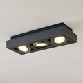 LED-Deckenstrahler Ronka, GU10, 3-fl., dunkelgrau