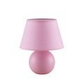 Lindby Calliota Stoff-Tischlampe, rund, hellrosa