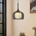 Lucande Tetira Hängelampe, 1-fl., 30 cm, braun
