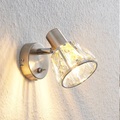 LINDBY, Lindby Kosta Wandleuchte mit Schalter, nickel