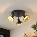 Lindby Erin LED-Deckenstrahler rund, schwarz/gold