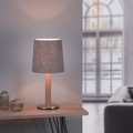 Lucande Elif Tischlampe Filz Zylinder Eiche natur