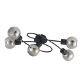 Lindby LED-Deckenlampe Elaina 5fl lang schw. smoke