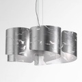 Hängeleuchte Papiro, 5-flammig, silber