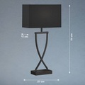 Tischlampe Anni mit Chintzschirm schwarz/gold